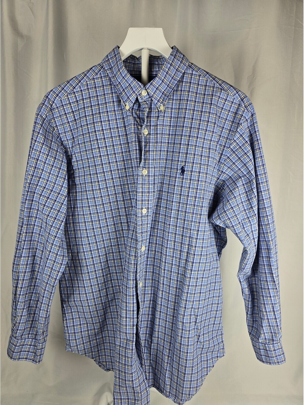 Ralph Lauren Classic Fit Men's Button-Down Plaid Dress Shirt Size 16/34